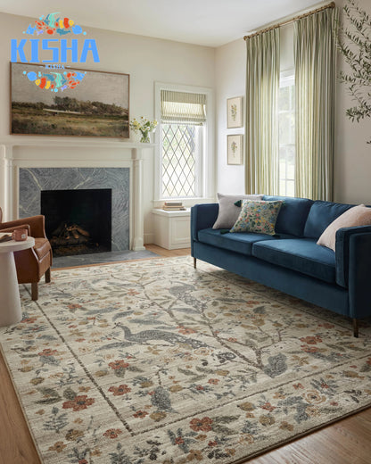 Loloi Laurel Peacock Garden Cream Rug