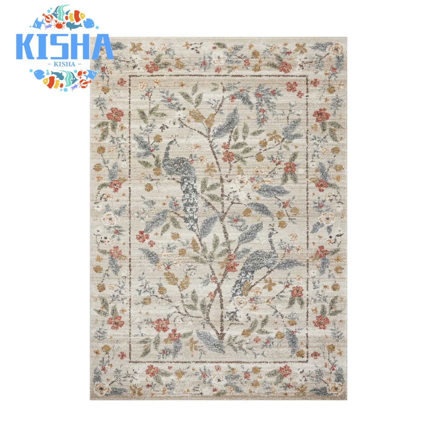 Loloi Laurel Peacock Garden Cream Rug