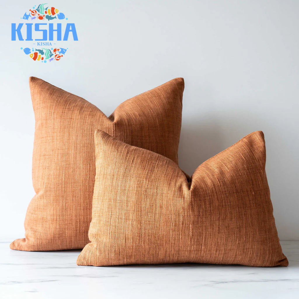 Double Sided Terracotta Thai Woven Pillow Cover