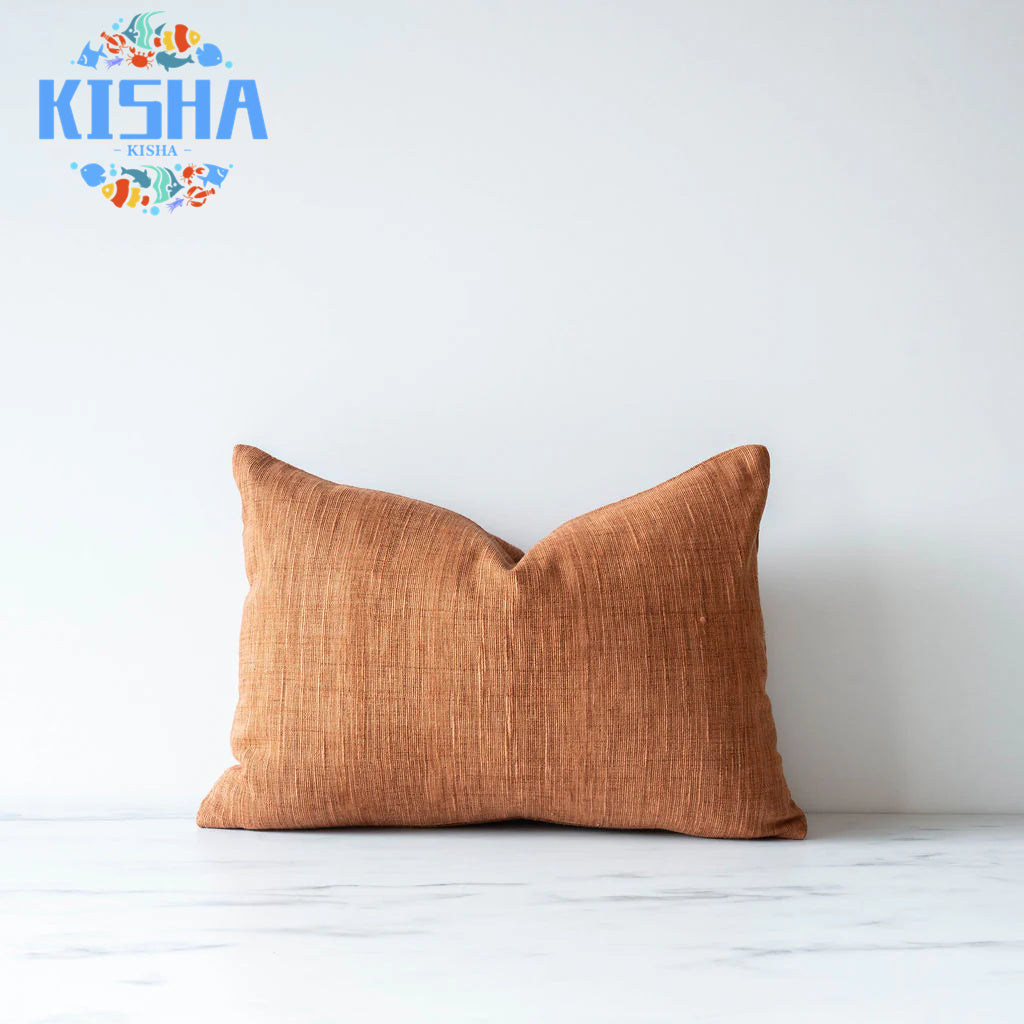 Double Sided Terracotta Thai Woven Pillow Cover