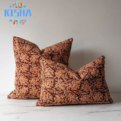 Sienna Block Print Pillow Cover