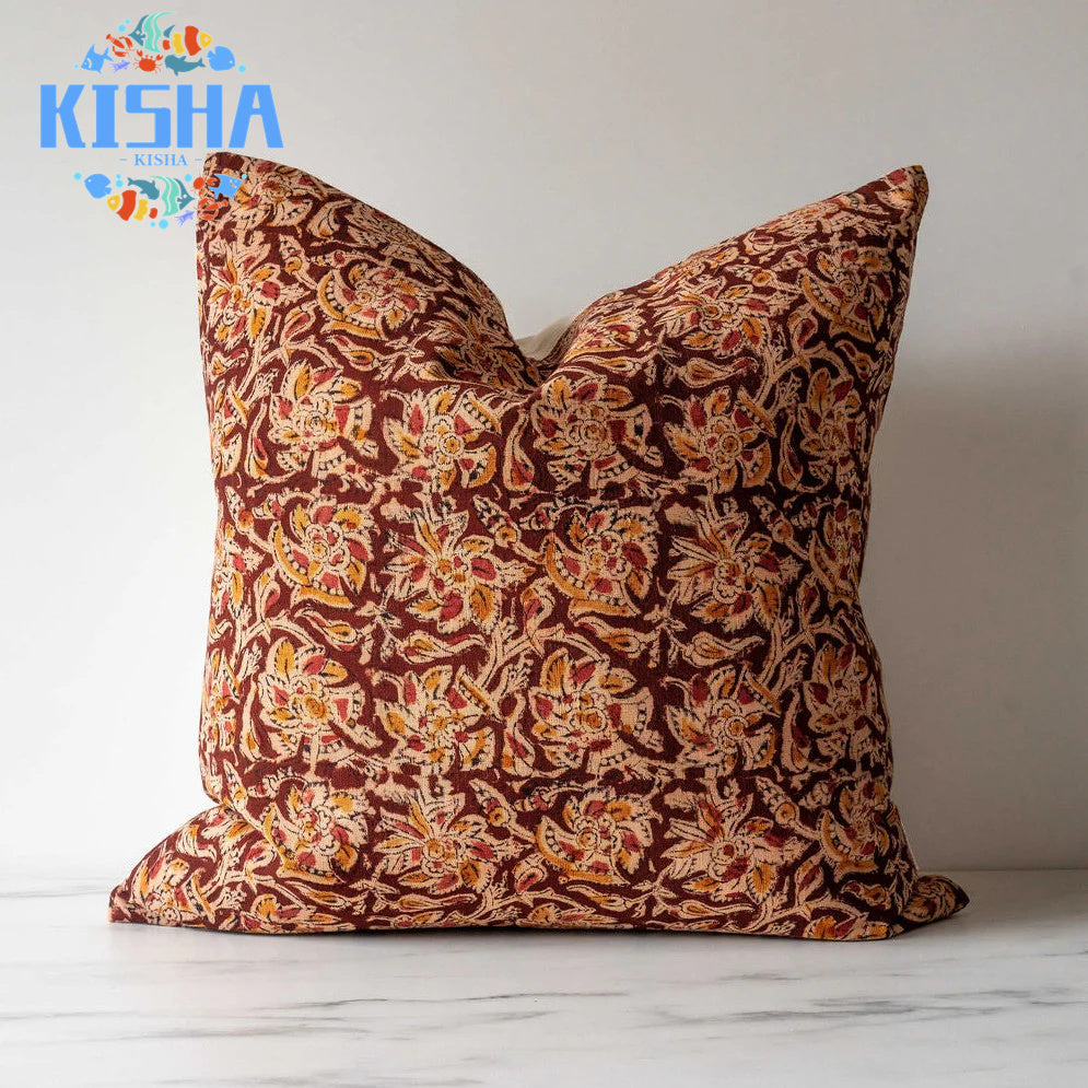 Sienna Block Print Pillow Cover